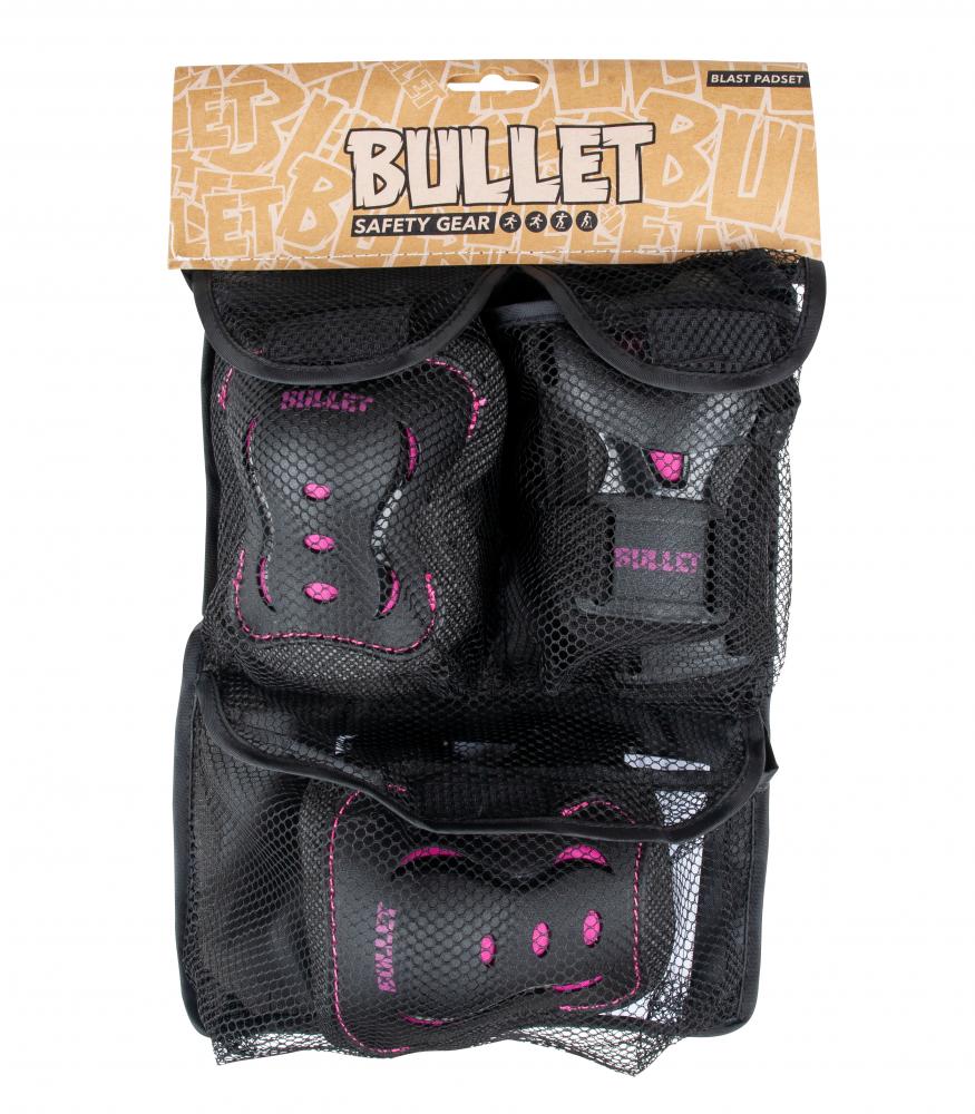 BULLET SET DE PROTECCIONES NIÑO-NIÑA NEGRO-ROSA