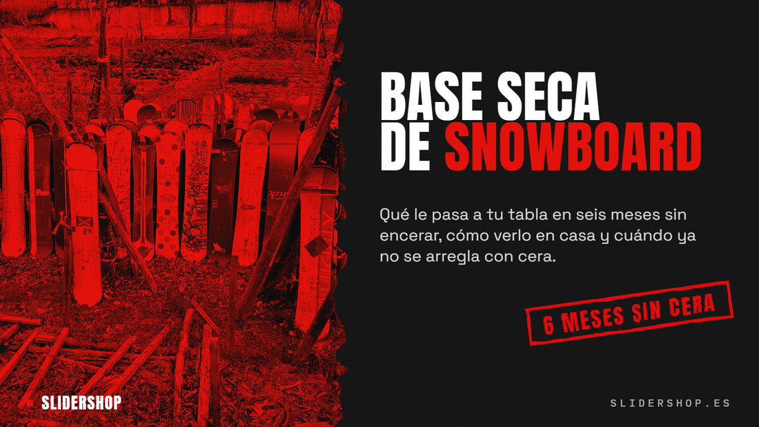 Base de una tabla de snowboard seca y sin cera, en el taller de Slidershop en Sabadell