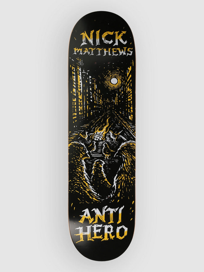 Tabla de skate Anti-Hero Nick Matthews Fireside de 8,5 pulgadas