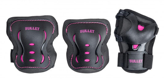 BULLET SET DE PROTECCIONES NIÑO-NIÑA NEGRO-ROSA