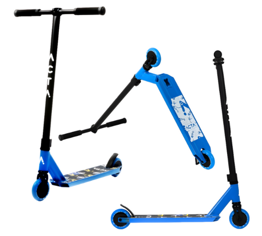 Patinete freestyle ACTA F2 Blue azul y negro en distintas vistas