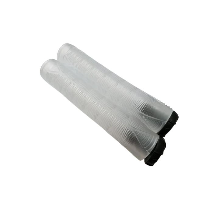 Puños Blunt Hand Grip V2 transparentes, vista en diagonal