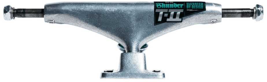 Eje de skate Thunder T-II Polished 147 con acabado pulido y pegatina Elevated by Design