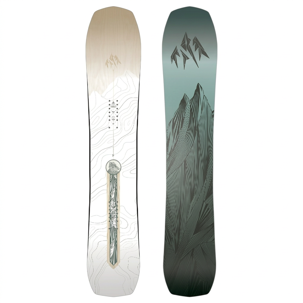 Tabla Jones Women's Flagship, vista superior y suela completas sobre fondo blanco