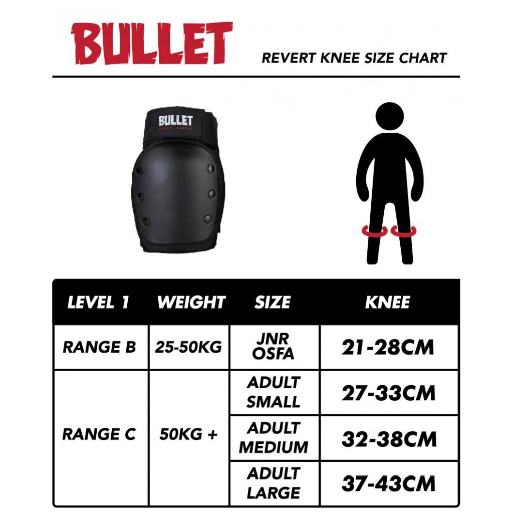 Bullet Revert rodillera adulto negra