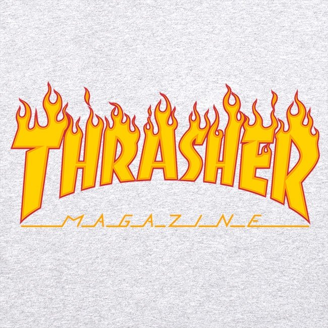 Thrasher Flame sudadera con capucha gris