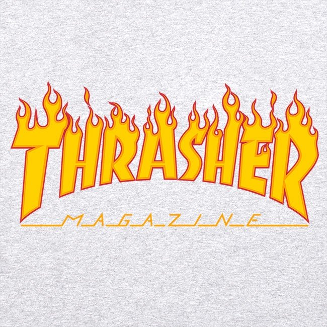 Thrasher Flame sudadera con capucha gris